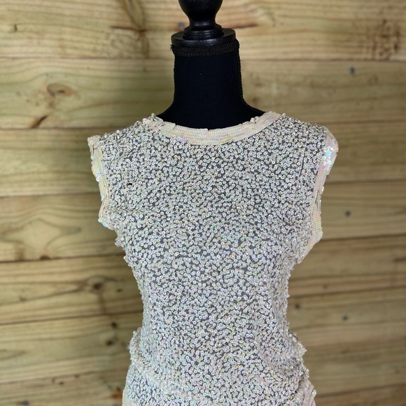 True vintage 1950s white sequin top xs​ - Picture 2 of 5